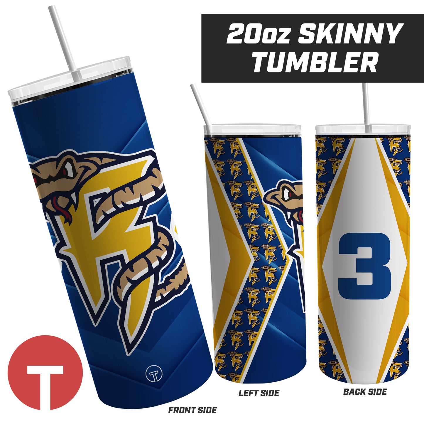 Rounding Third Rattlers - 20oz Skinny Tumbler