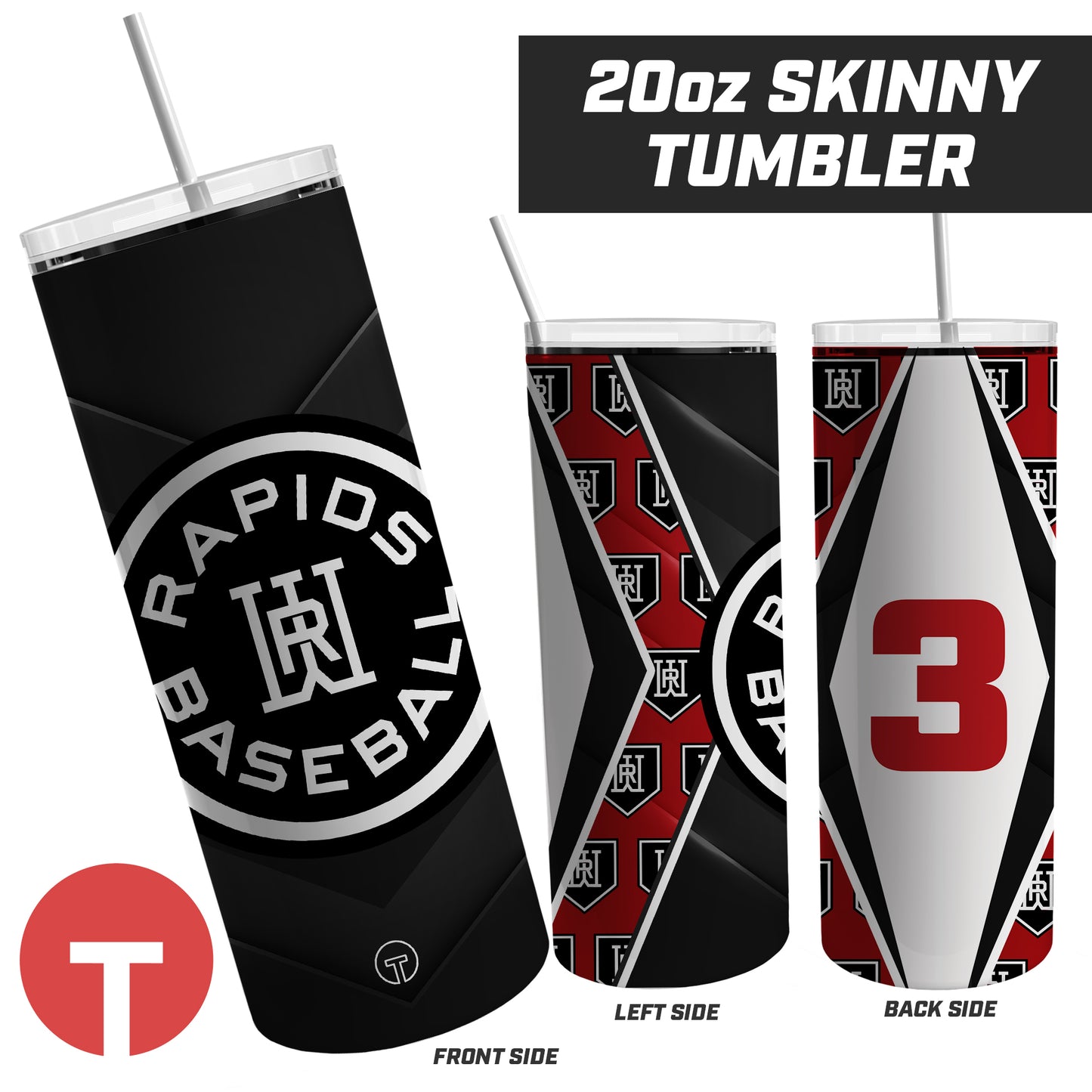 Rapids Baseball - 20oz Skinny Tumbler