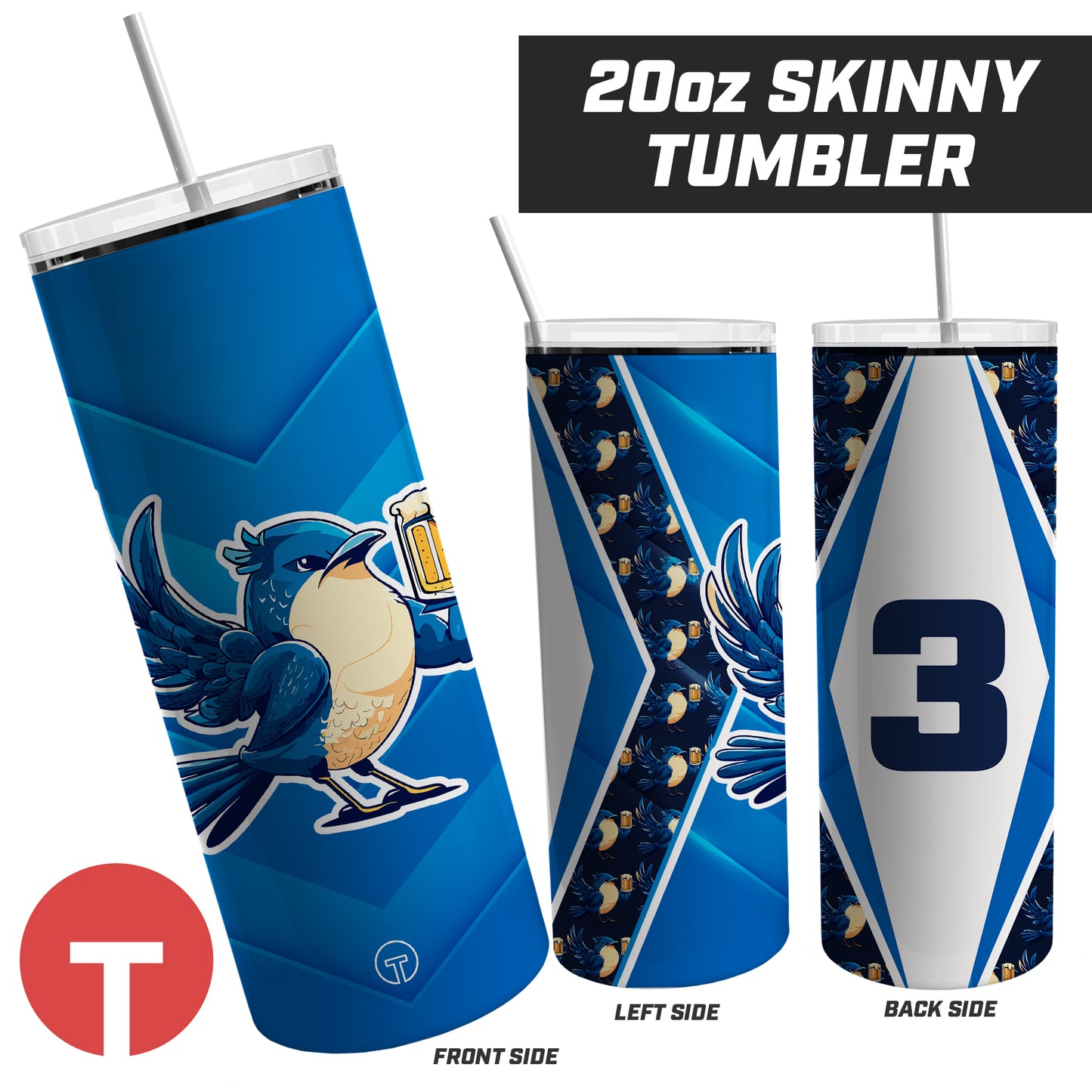 Bluebirds - 20oz Skinny Tumbler