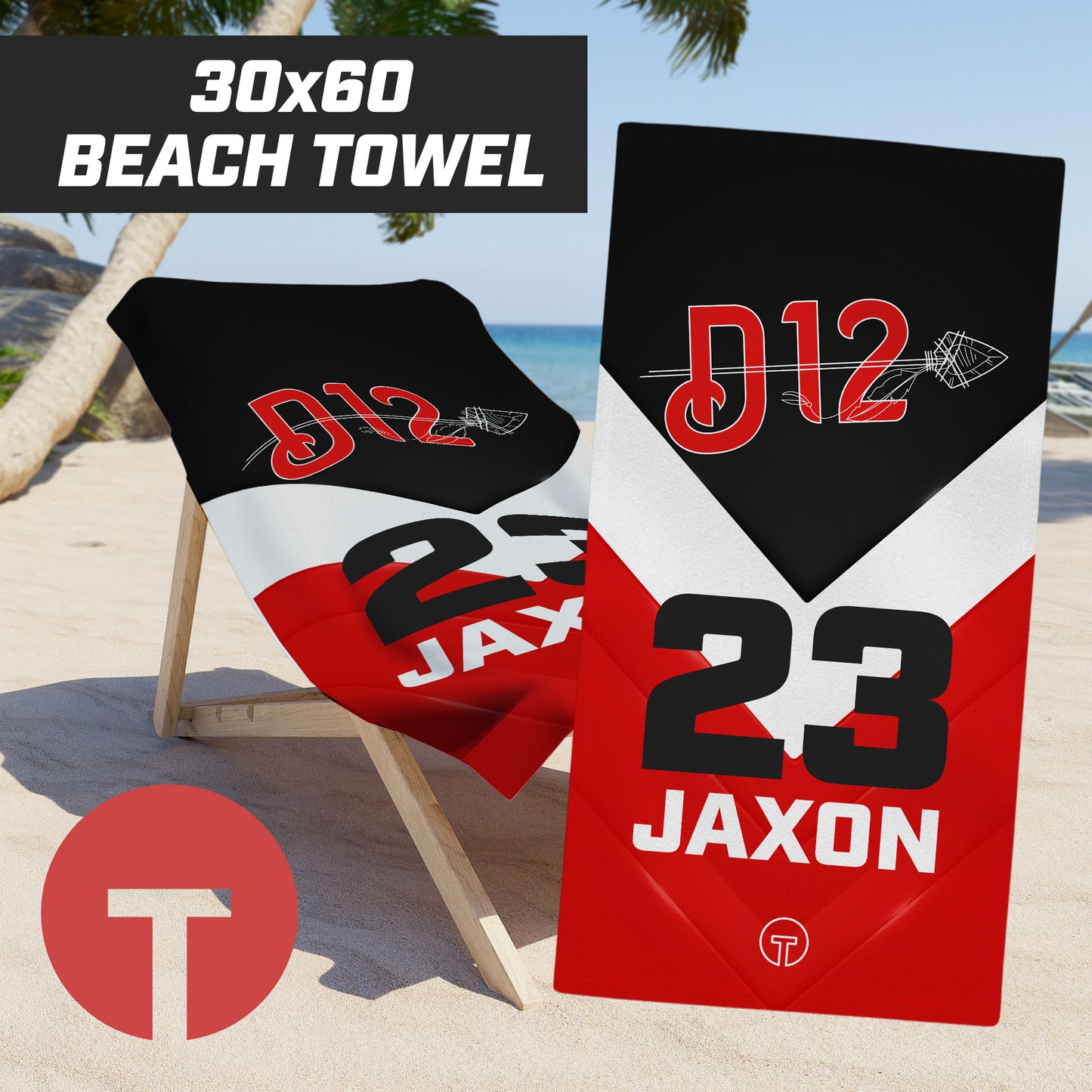 D12 - 30"x60" Beach Towel