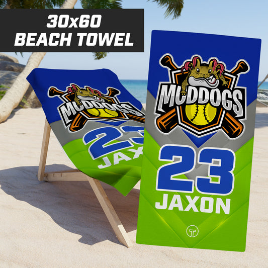 Muddogs Baseball - 30"x60" Beach Towel