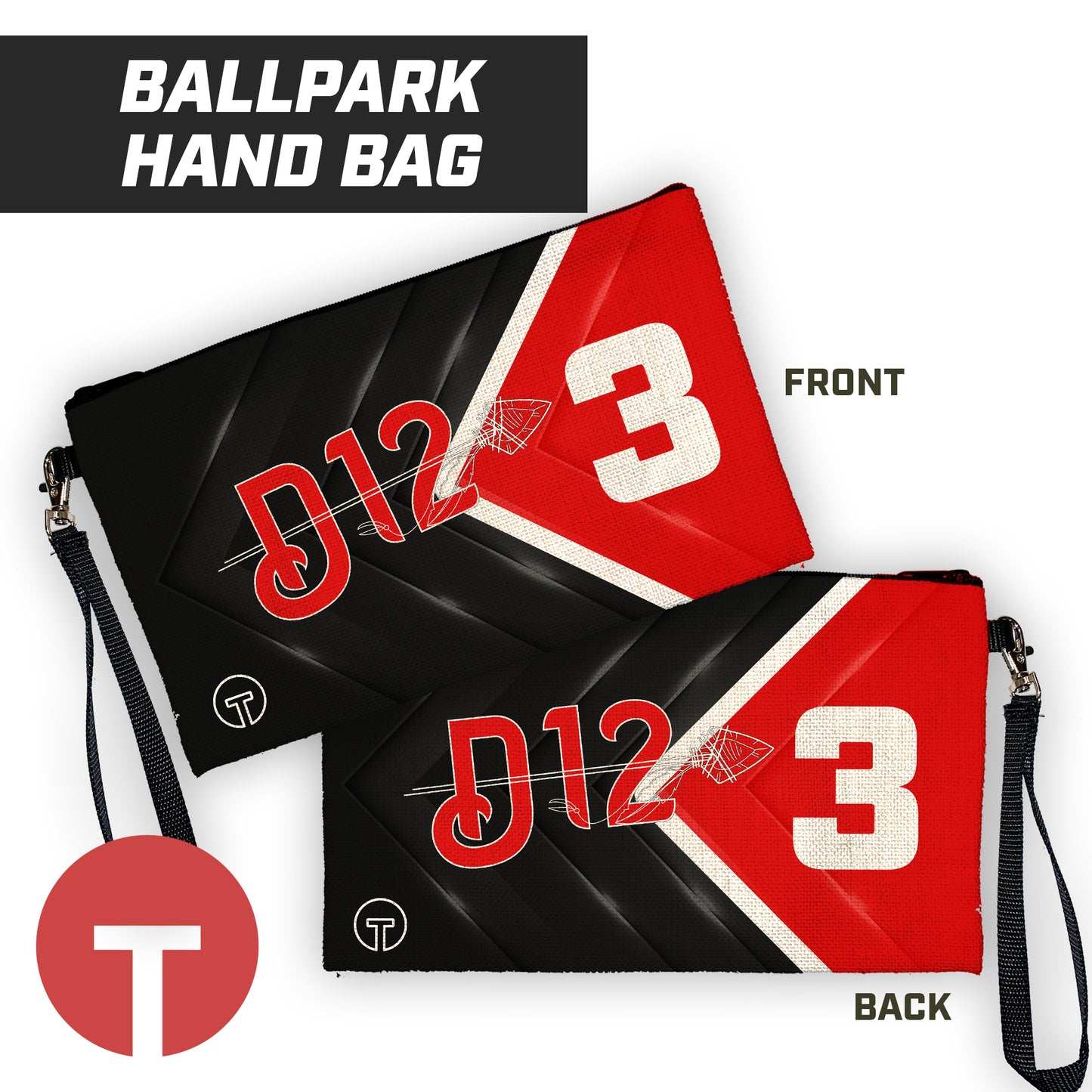 D12 - 9"x5" Zipper Bag with Wrist Strap