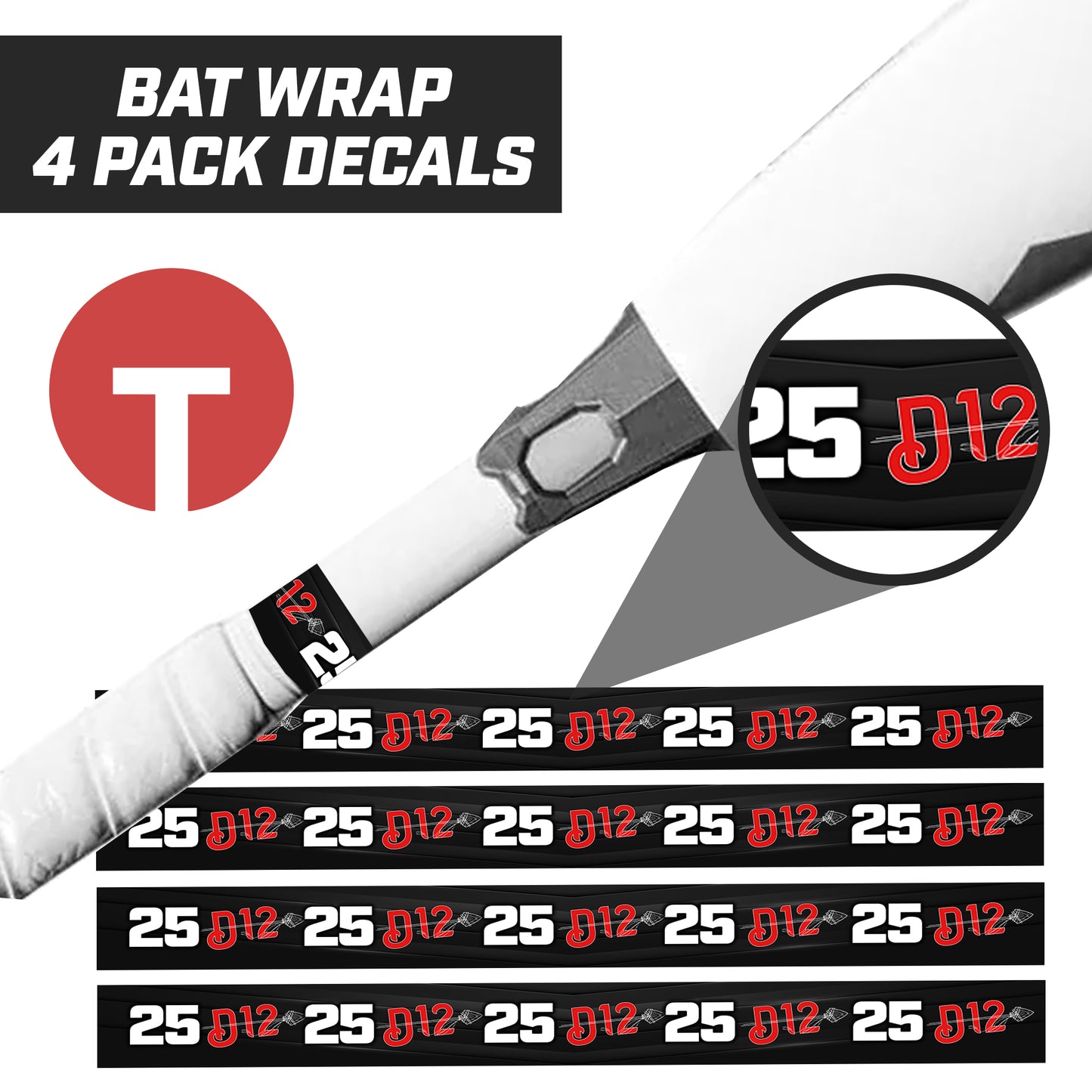 D12 - Bat Decal Wraps (4 Pack)