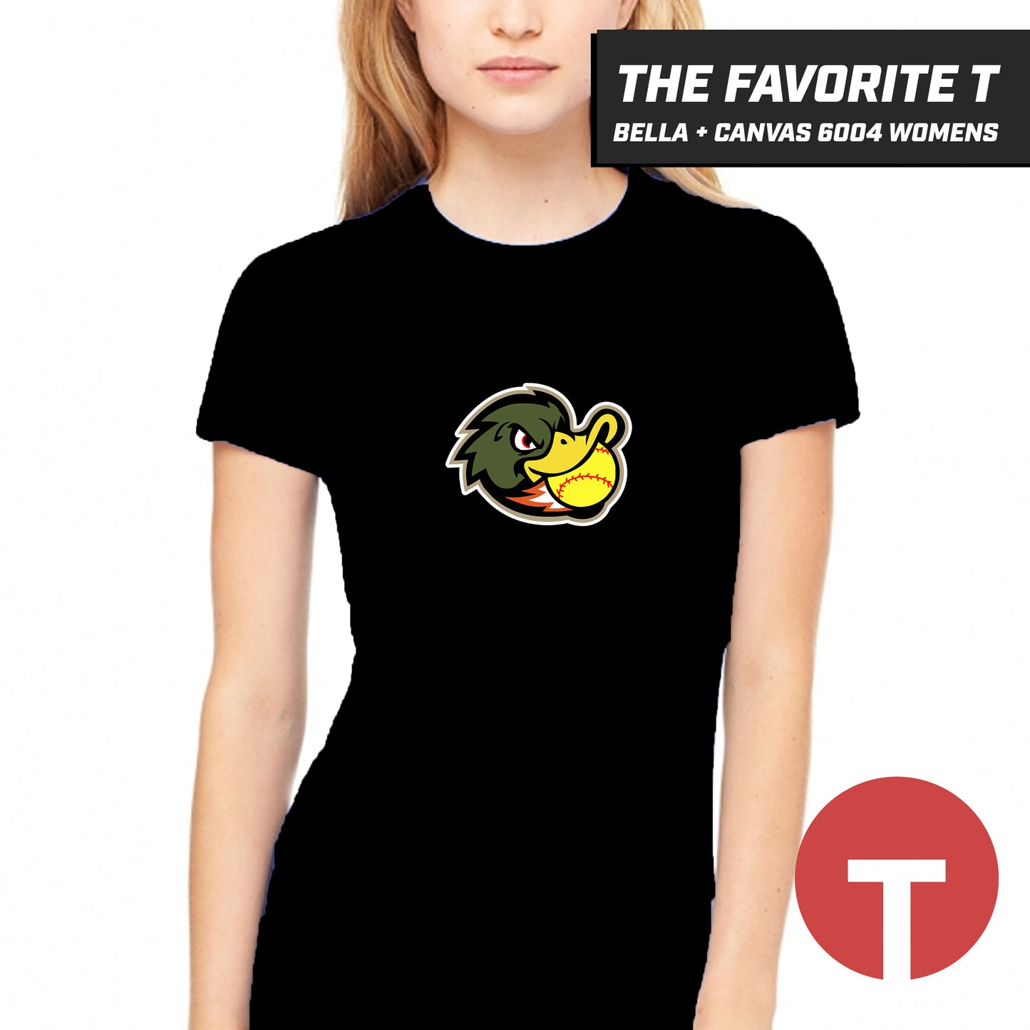 Quackers Softball - Bella+Canvas 6004 Womens "Favorite T"