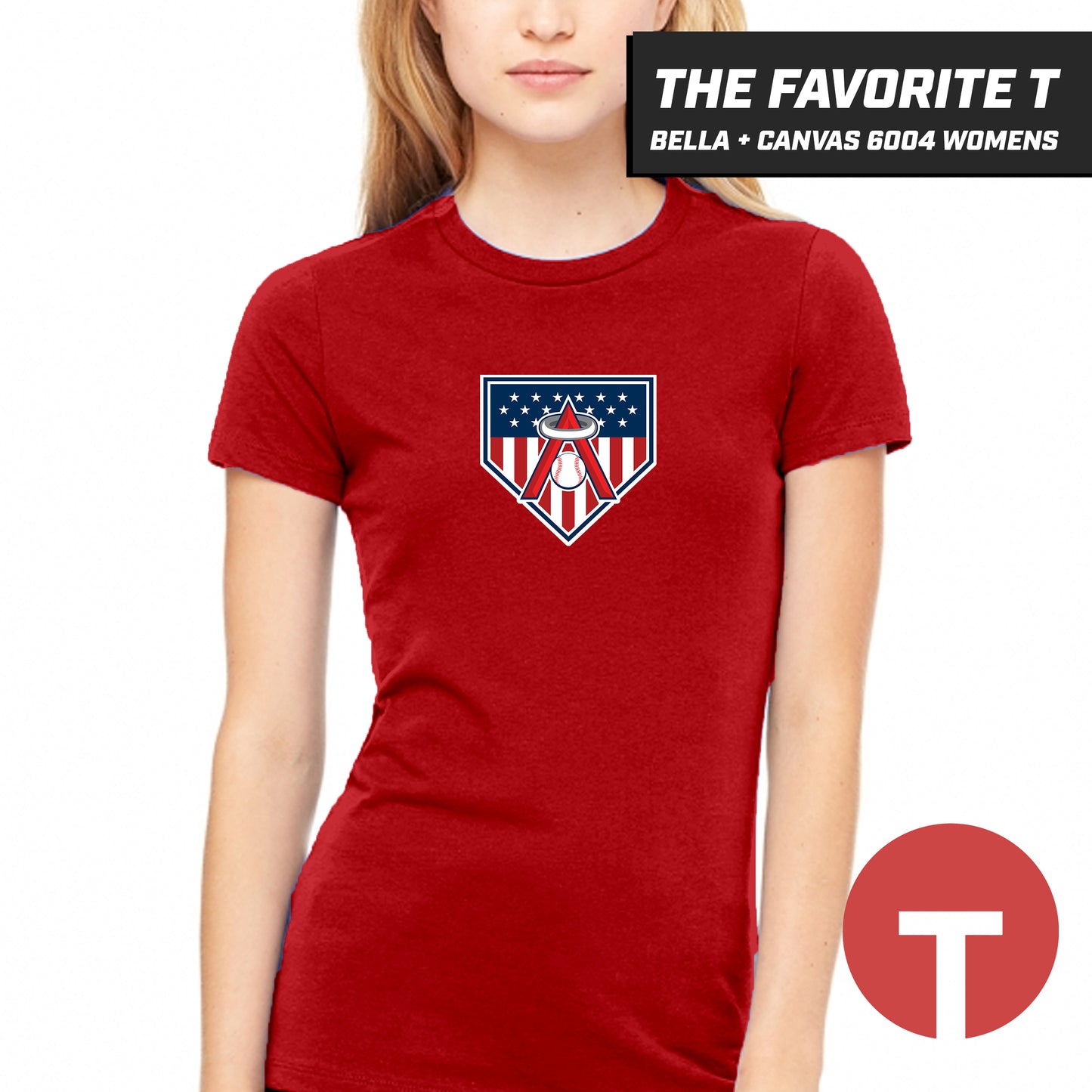 East Cobb Angels - LOGO 2 - Bella+Canvas 6004 Womens "Favorite T"