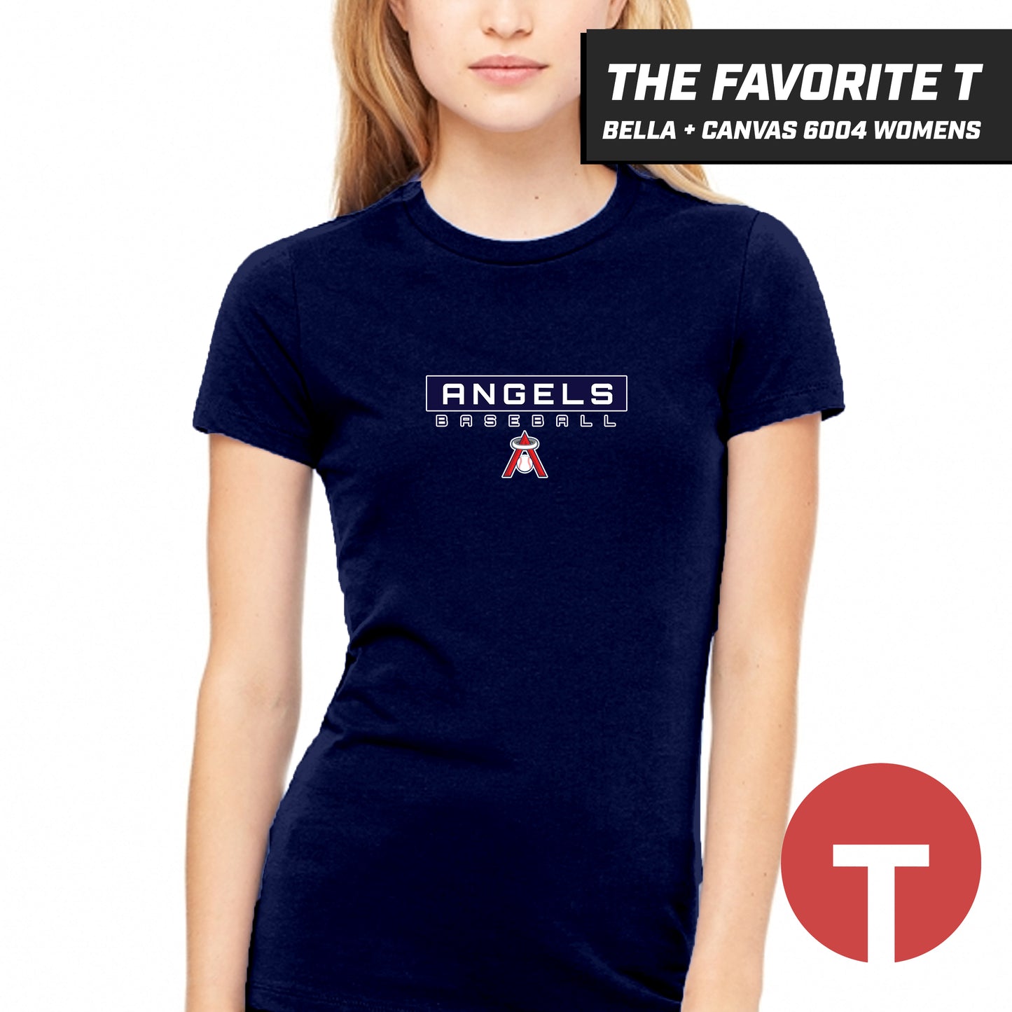 East Cobb Angels - LOGO 3 - Bella+Canvas 6004 Womens "Favorite T"