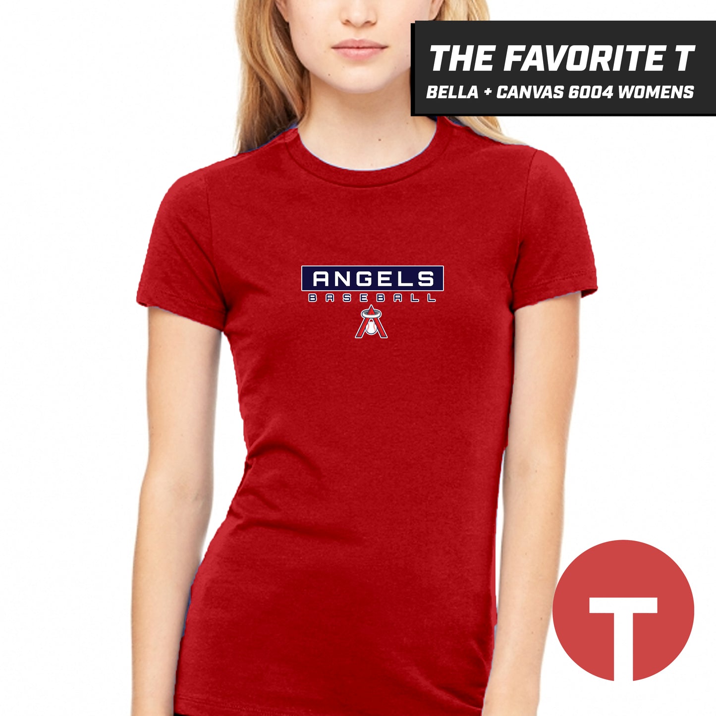 East Cobb Angels - LOGO 3 - Bella+Canvas 6004 Womens "Favorite T"