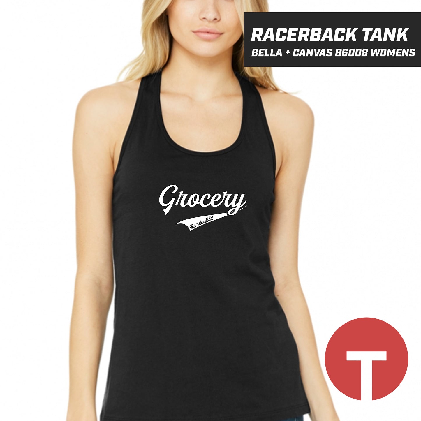 Grocery - Teamsters - Bella + Canvas B6008 Women's Jersey Racerback Tank