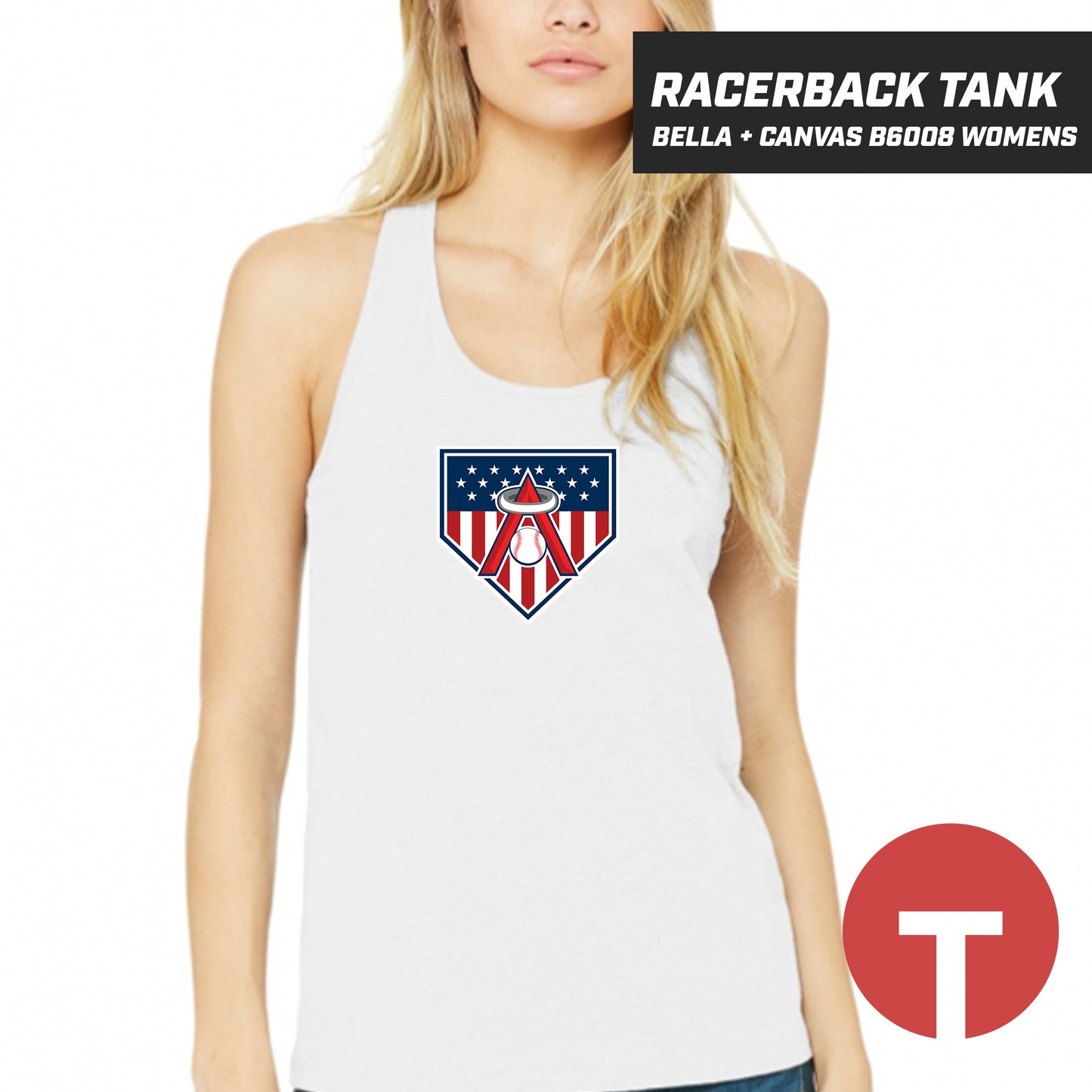 East Cobb Angels - LOGO 2 - Bella + Canvas B6008 Women's Jersey Racerback Tank