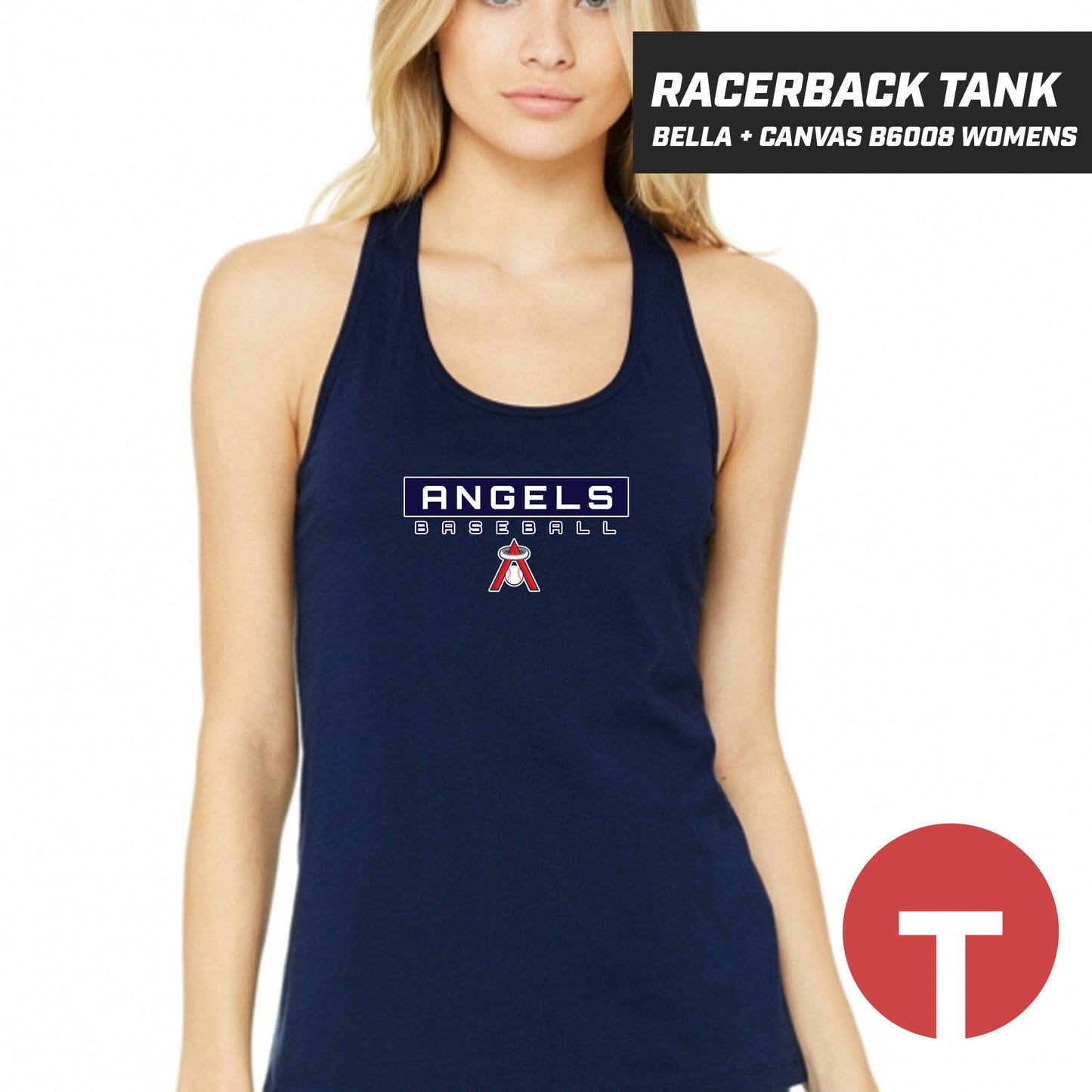 East Cobb Angels - LOGO 3 - Bella + Canvas B6008 Women's Jersey Racerback Tank