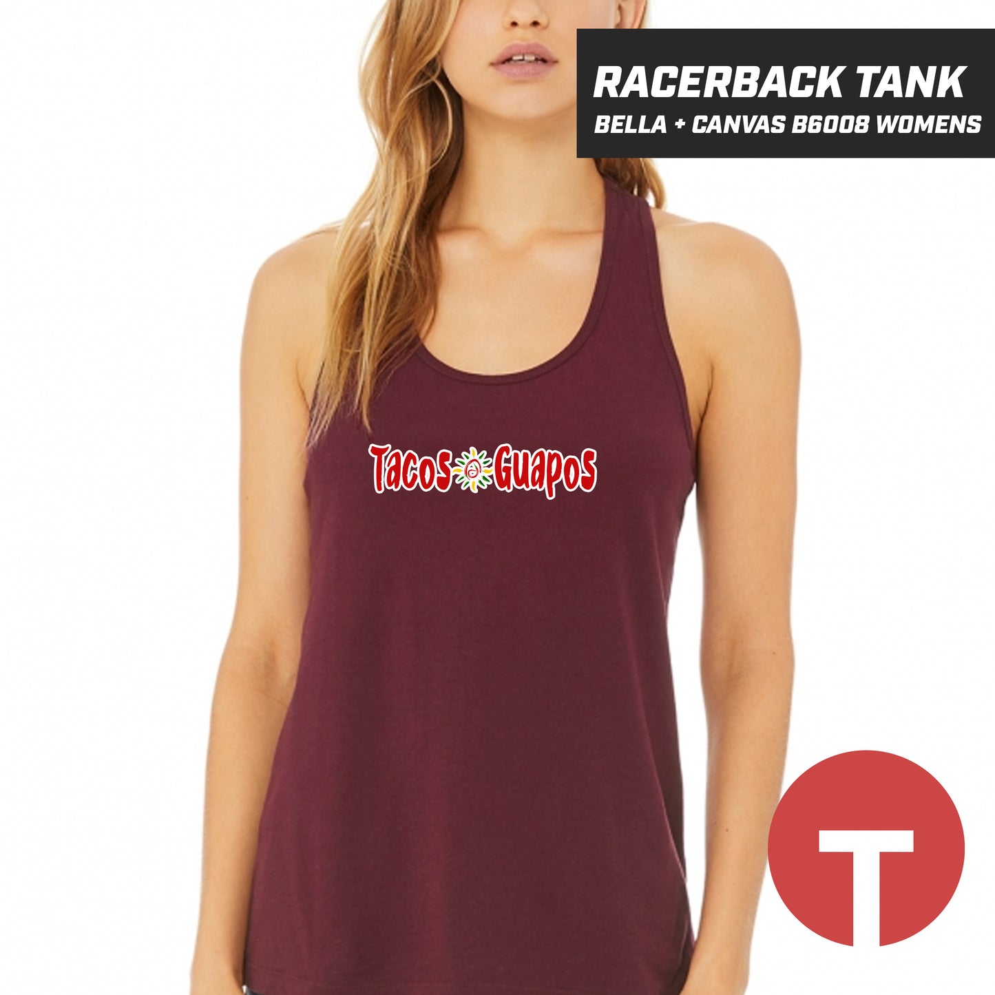 Tacos Guapos - Bella + Canvas B6008 Women's Jersey Racerback Tank