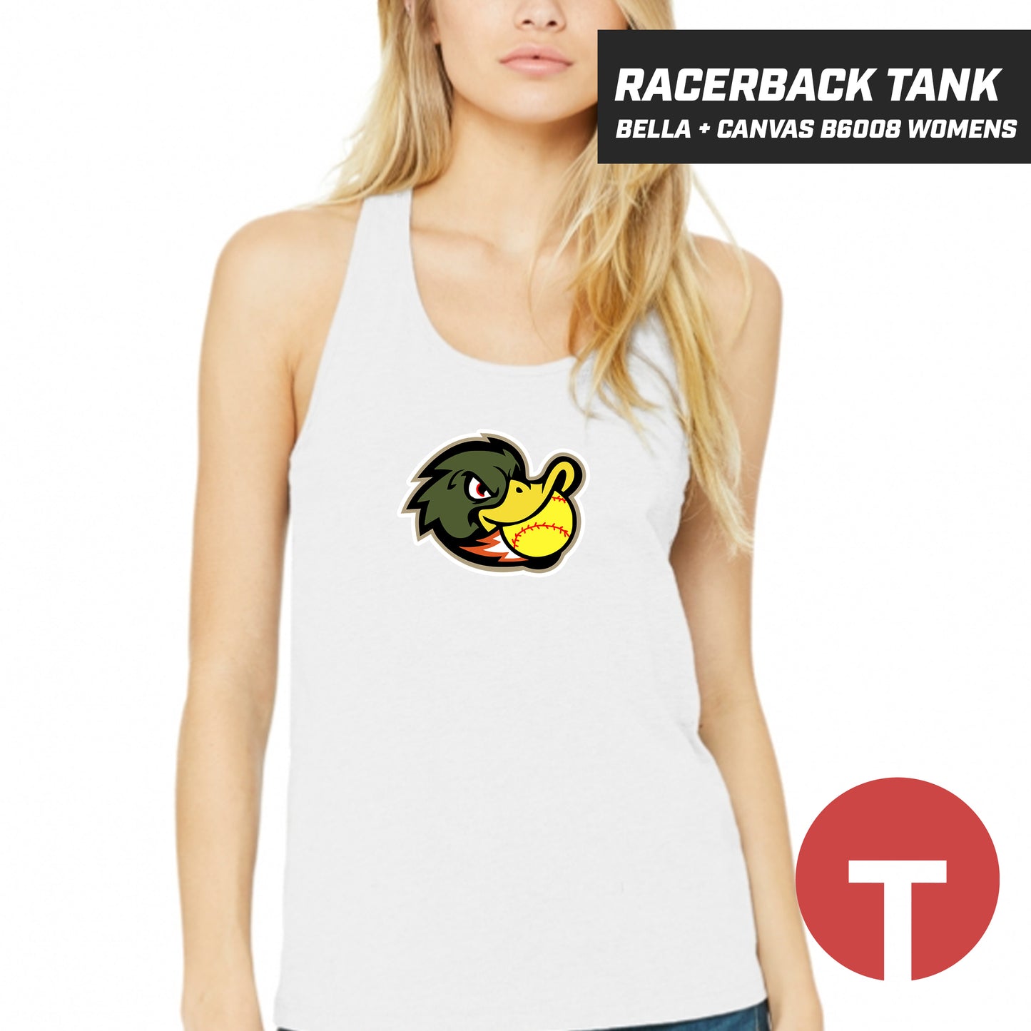 Quackers Softball - Bella + Canvas B6008 Women's Jersey Racerback Tank