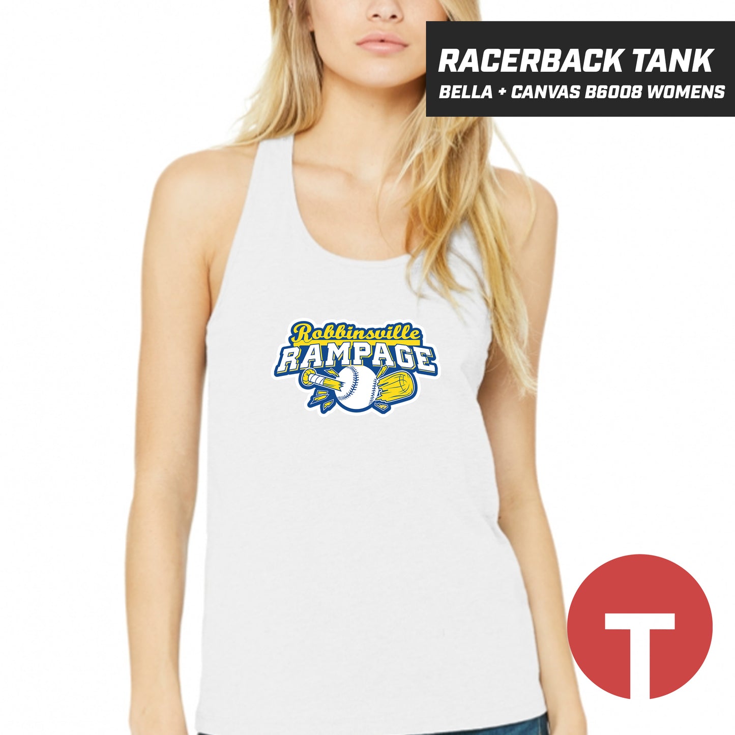 Robbinsville Rampage - Bella + Canvas B6008 Women's Jersey Racerback Tank