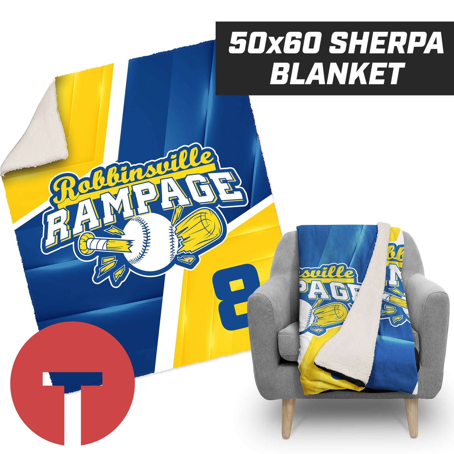 Robbinsville Rampage - 50”x60” Plush Sherpa Blanket