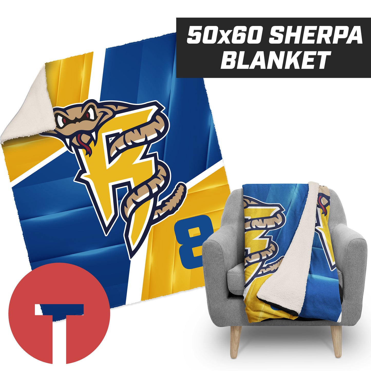 Rounding Third Rattlers - 50”x60” Plush Sherpa Blanket