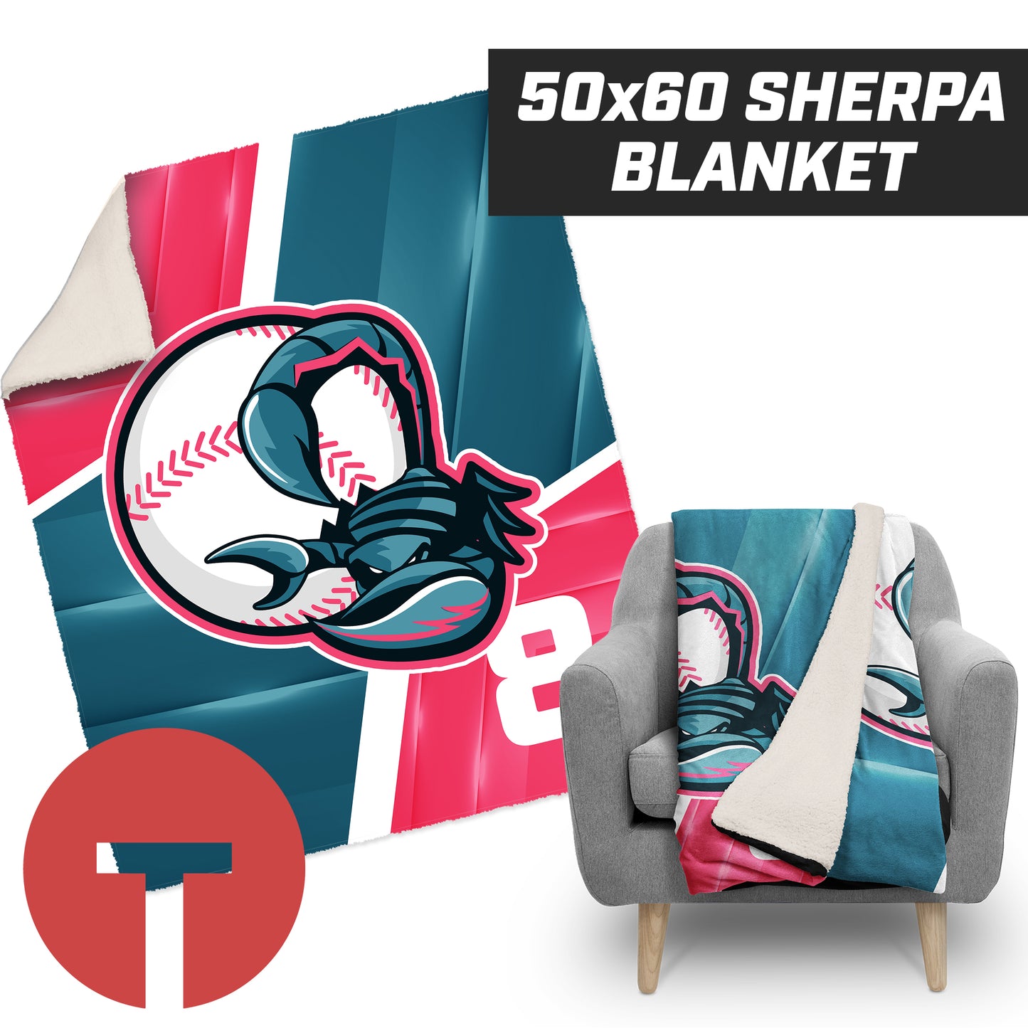 PBC Stingers - 50”x60” Plush Sherpa Blanket