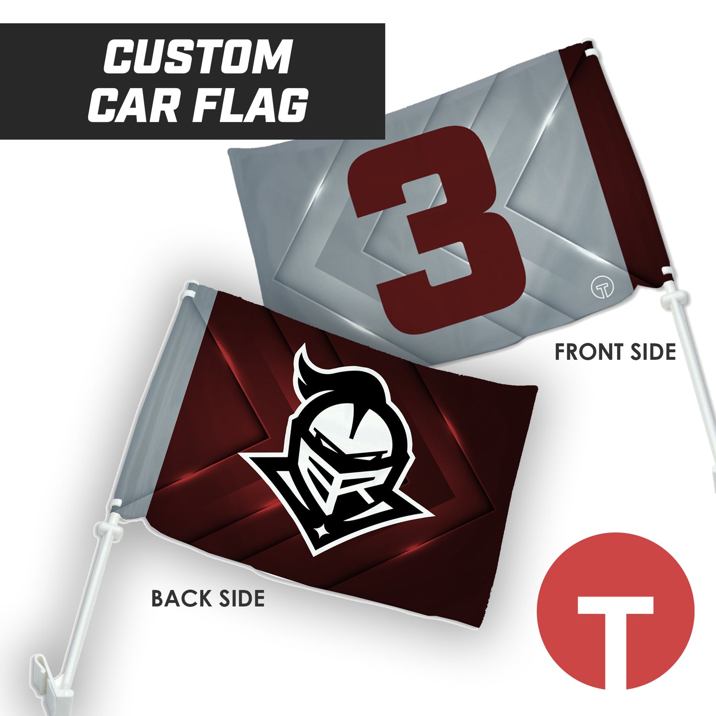 Raiders - 16"x19.5" Car Flag w/Pole