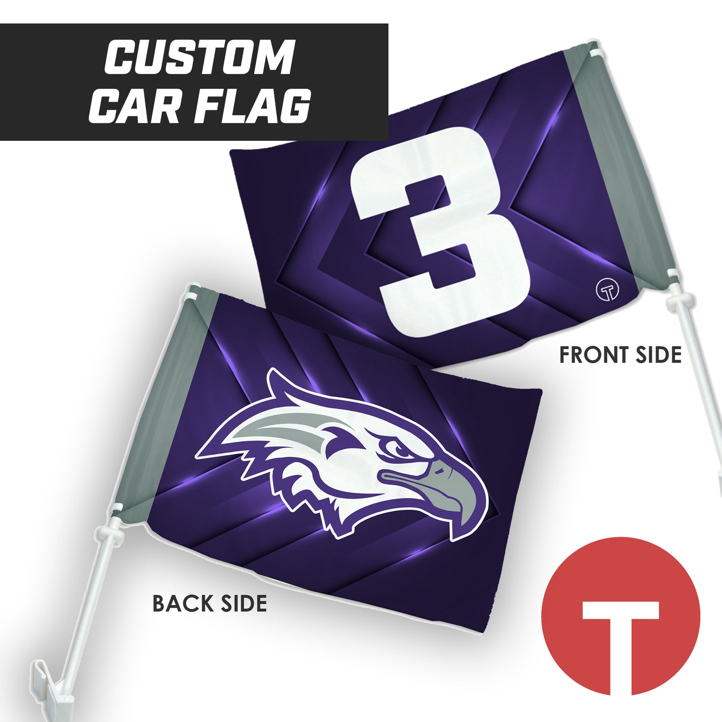 MC Eagles - 16"x19.5" Car Flag w/Pole