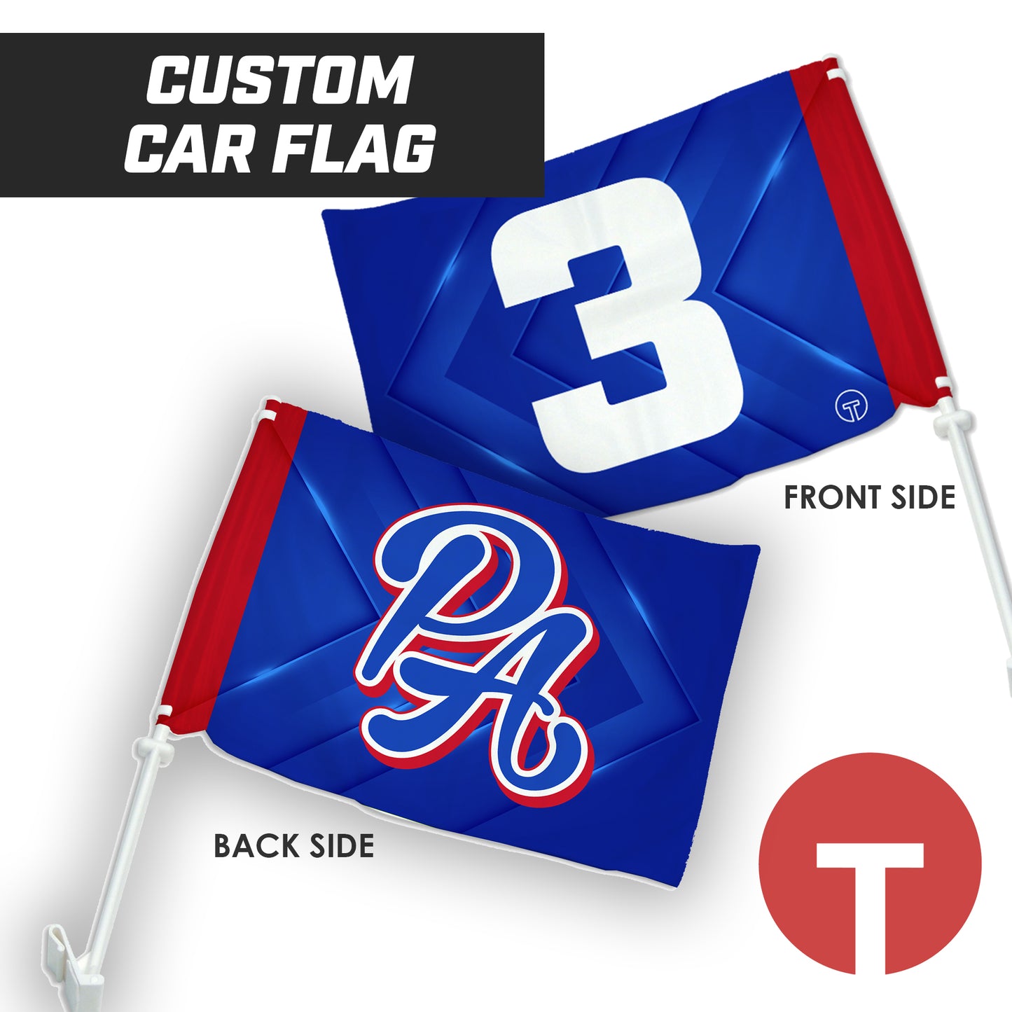 PA Playmakers - 16"x19.5" Car Flag w/Pole