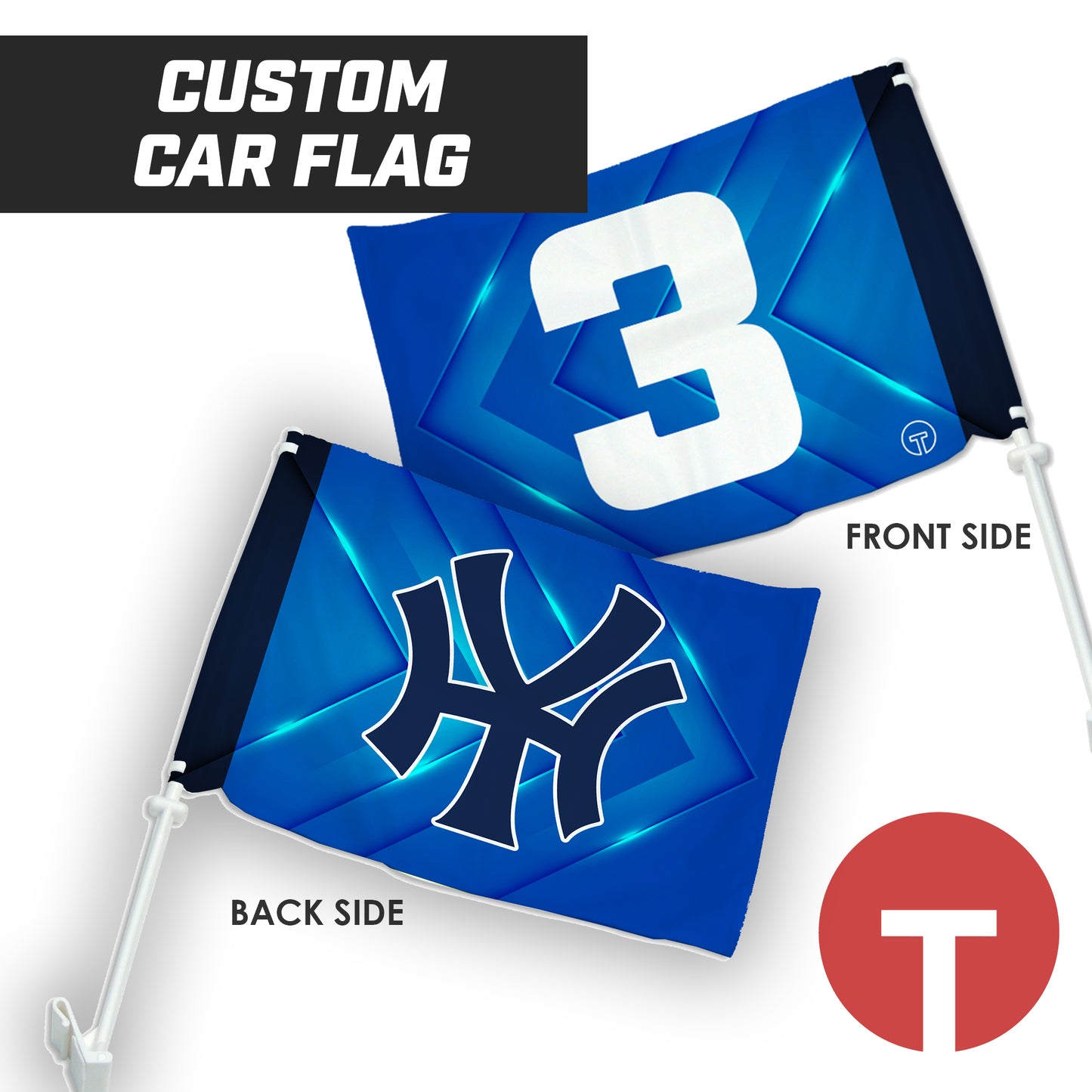 Hammond Yankees - 16"x19.5" Car Flag w/Pole