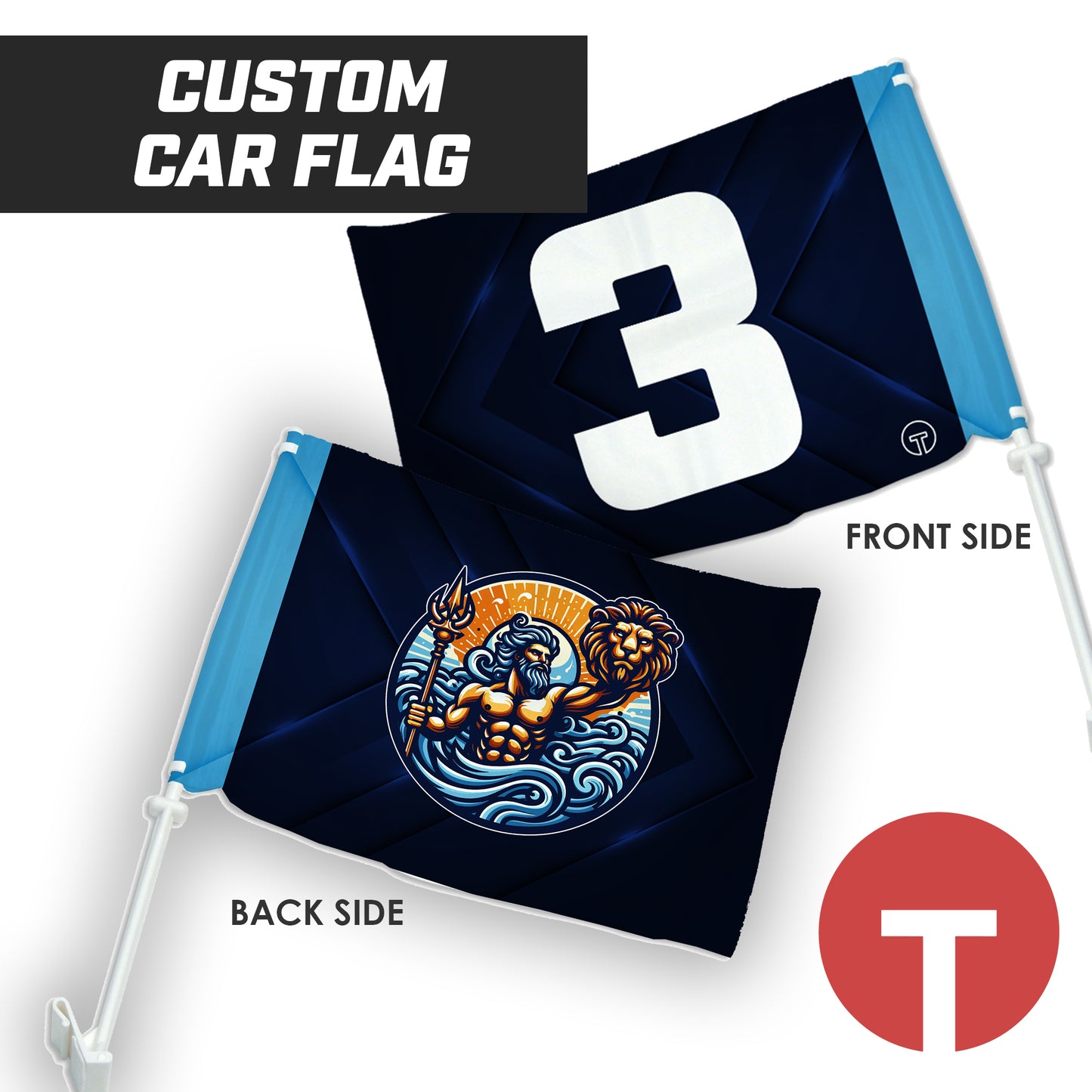 Detachment Poseidon - 16"x19.5" Car Flag w/Pole