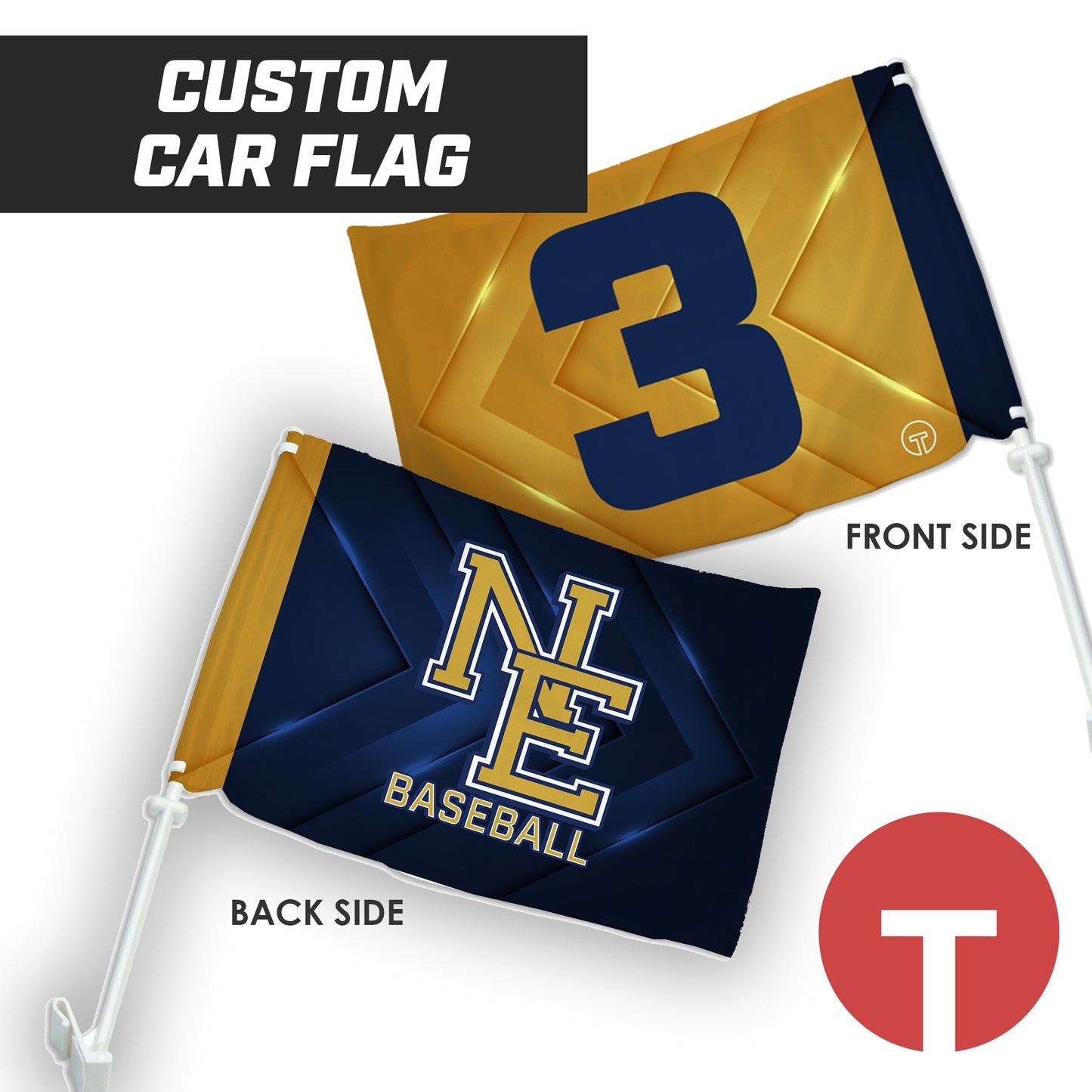 New Egypt Baseball - 16"x19.5" Car Flag w/Pole