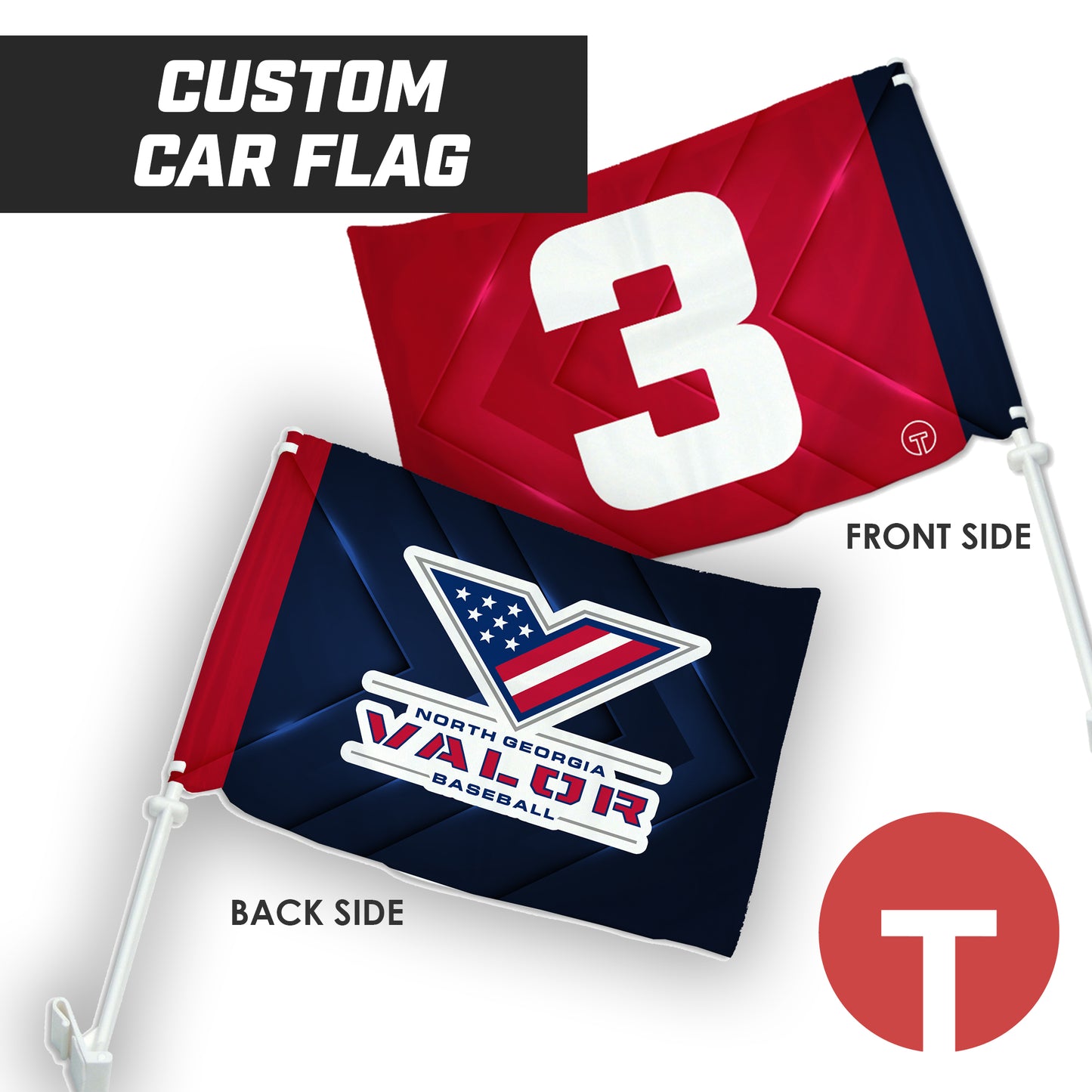 North Georgia Valor - 16"x19.5" Car Flag w/Pole