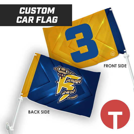 Rounding Third Rattlers - 16"x19.5" Car Flag w/Pole