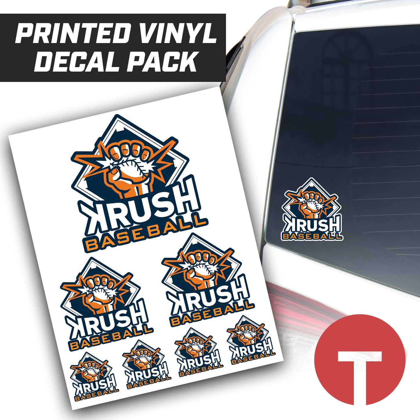 Krush Baseball - Logo Vinyl Decal Pack