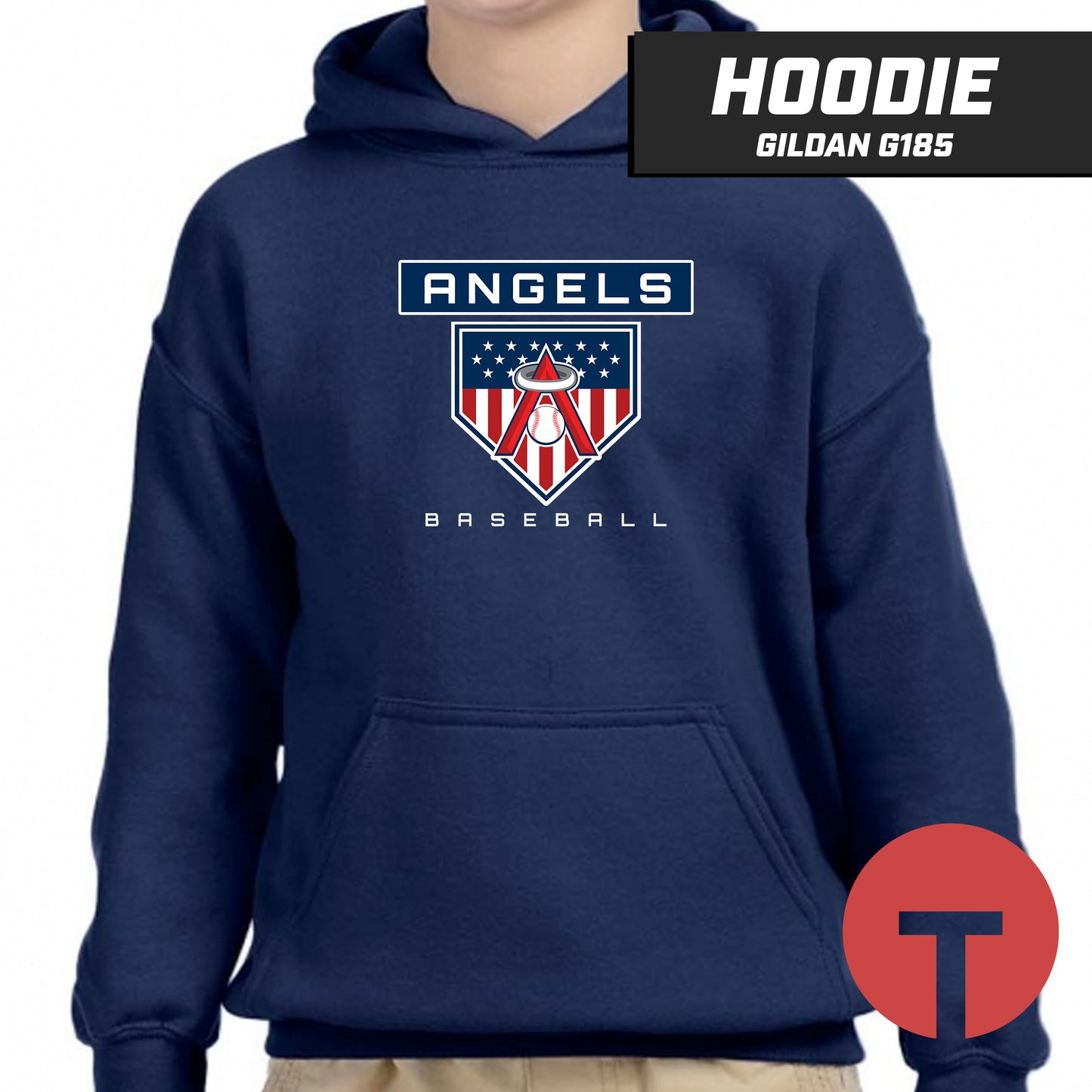 East Cobb Angels - LOGO 5 - Hoodie Gildan G185