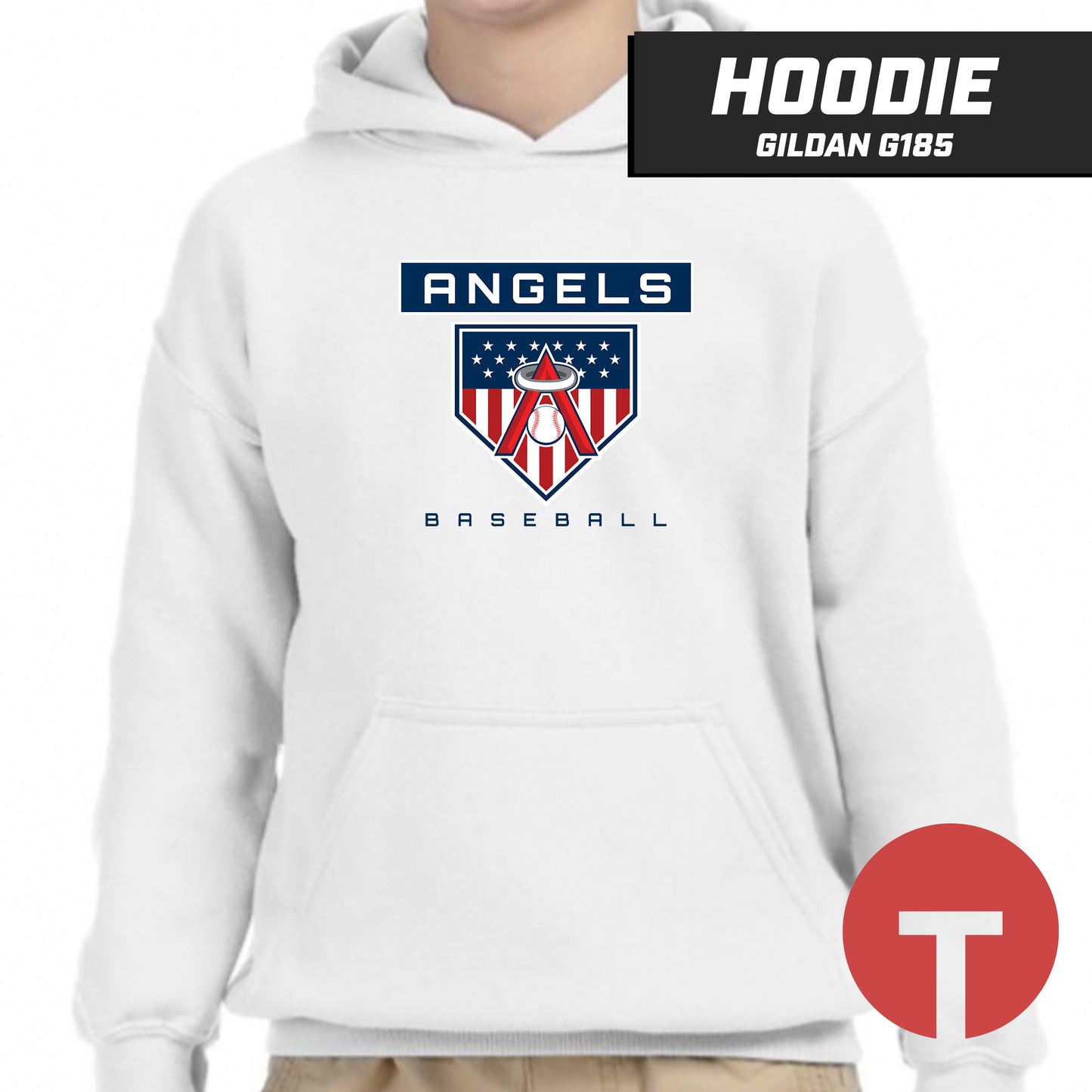 East Cobb Angels - LOGO 5 - Hoodie Gildan G185