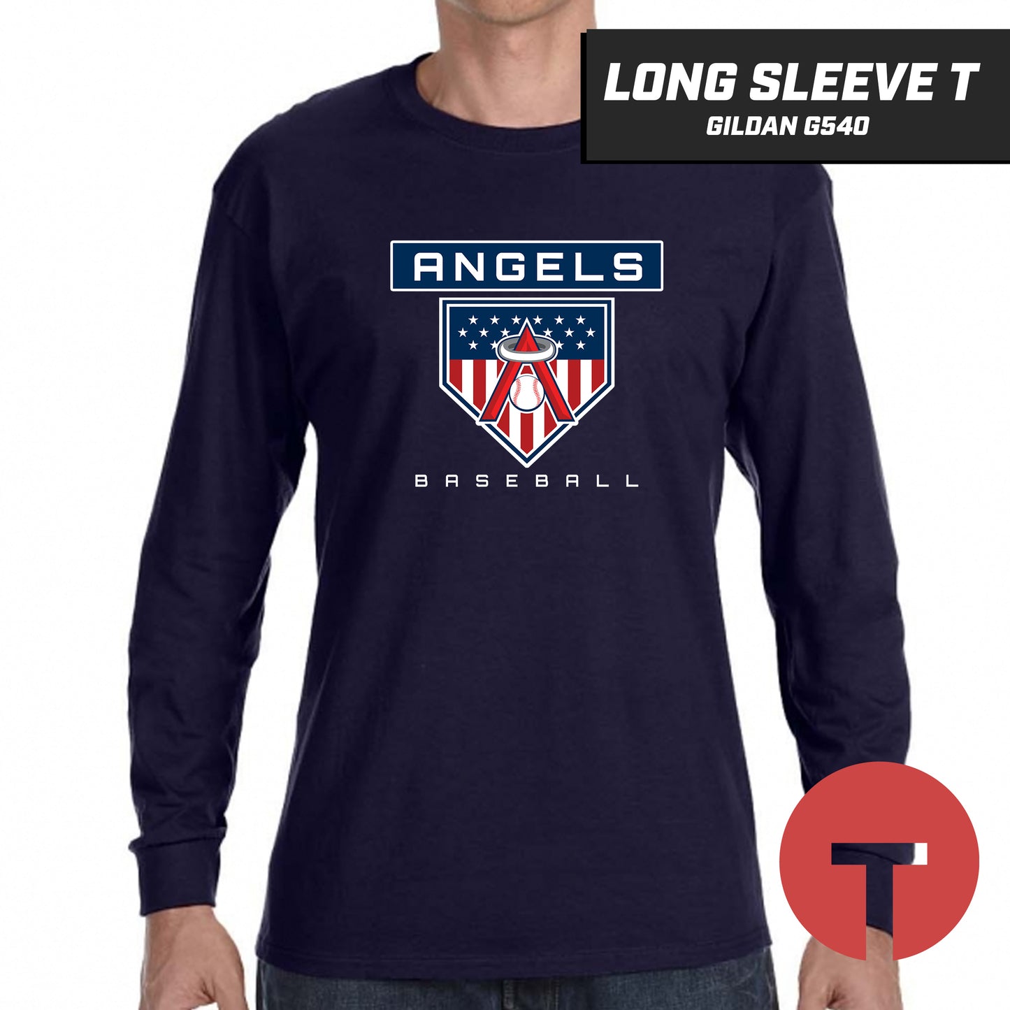 East Cobb Angels - LOGO 5 - Long-Sleeve T-Shirt Gildan G540