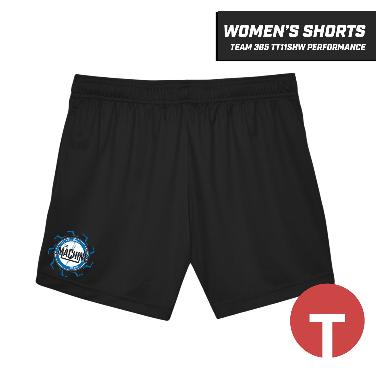 East Side Machine Baseball - Women's Performance Shorts - Team 365 TT11SHW